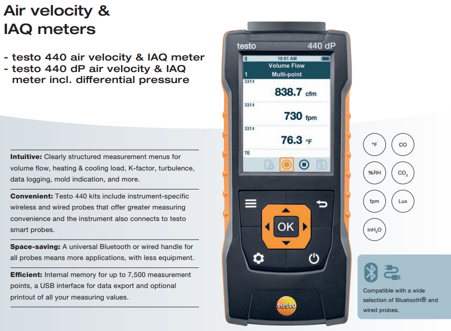 德國(guó)testo 440 風(fēng)速儀