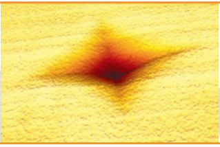 維氏鉆石的壓痕