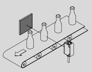 鏡反射式光電傳感器特別適用于檢測傳送帶上的瓶子