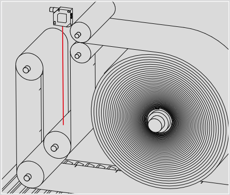 使用激光測距傳感器FT 50 RLA-220控制張力輥